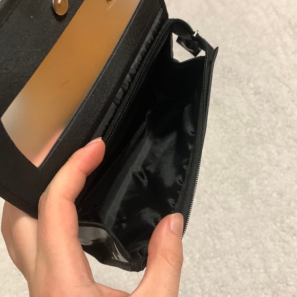 Black Patent Makeup Bag with Pink Bow - Picture 14 of 15